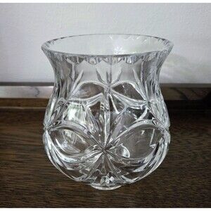 Julia Lead Thick Crystal Lamp Top Candle Holder Shade 6.25" Tall 2.25" Fitter